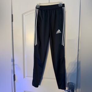Adidas Dark Gray Joggers with White Stripes